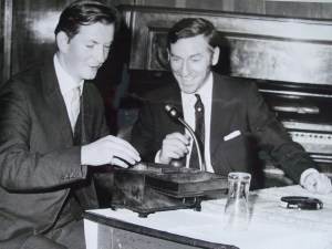 Bill Beaton (right) with Henry Fotheringham, c.1965. Copyright Perthshire Advertiser.