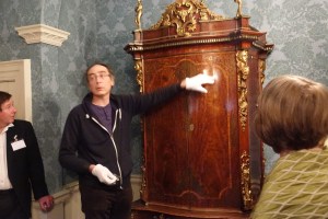 Ian Fraser, with 'The Murray Cabinet', sold to Temple Newsam by Norman Adams in 1986.